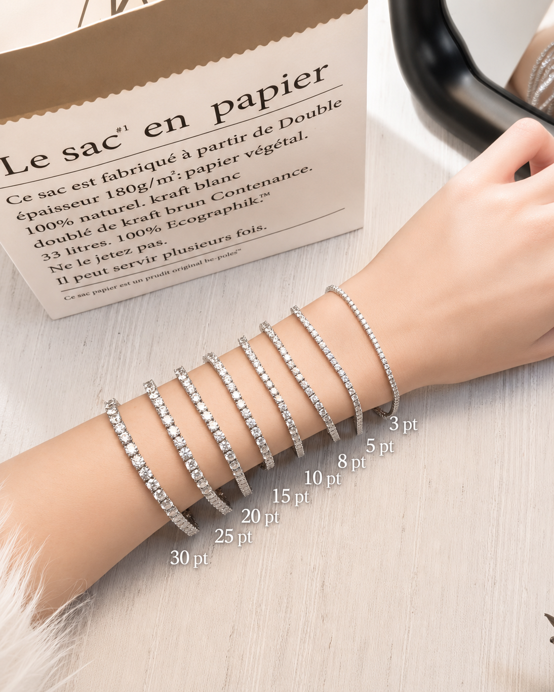 Essential Round Lab-Grown Diamond Tennis Bracelet in 18K White Gold