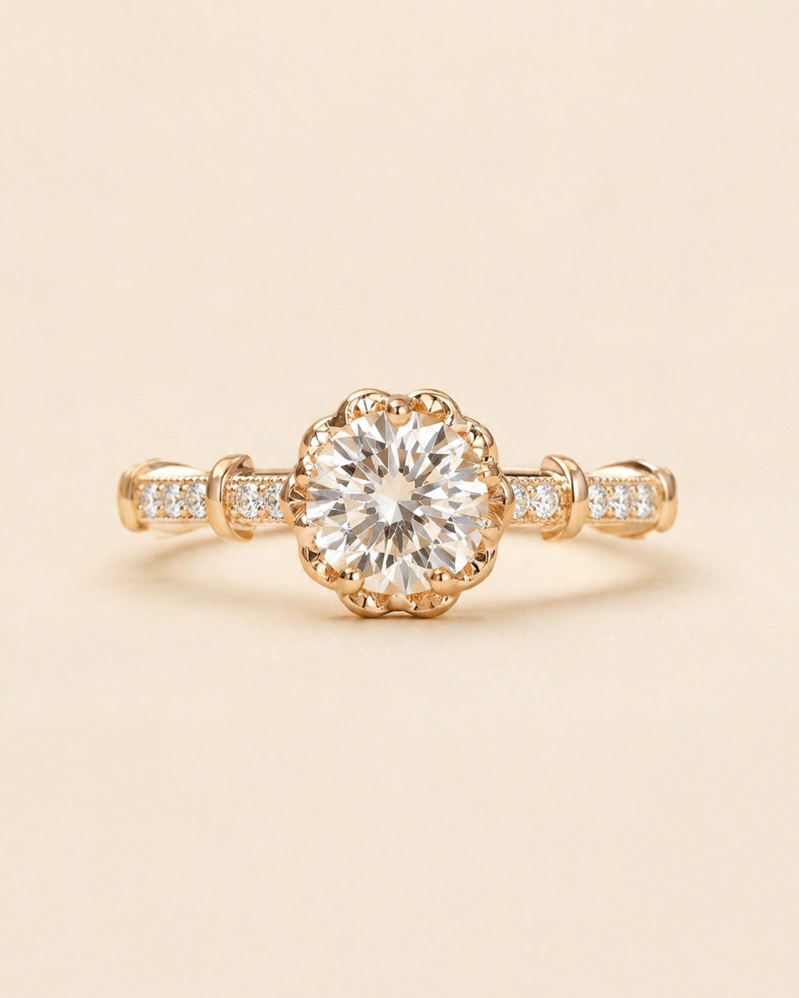 Elmivra Bloom 1.5ct Round Lab Diamond Ring by Elmivra