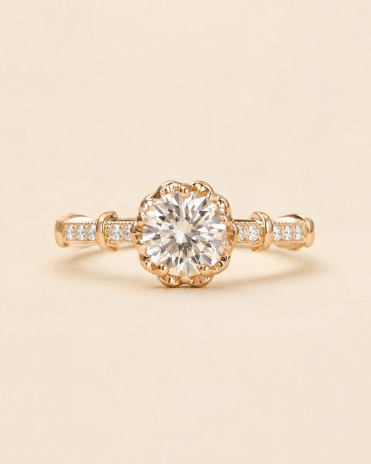 Elmivra Bloom 1.5ct Round Lab Diamond Ring by Elmivra