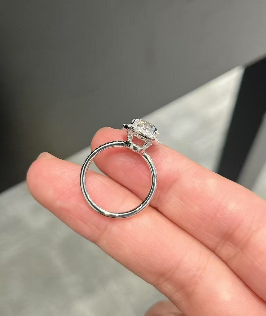 Elmivra Halo 1.5ct Round Lab Diamond Ring in 18K White Gold product image 5