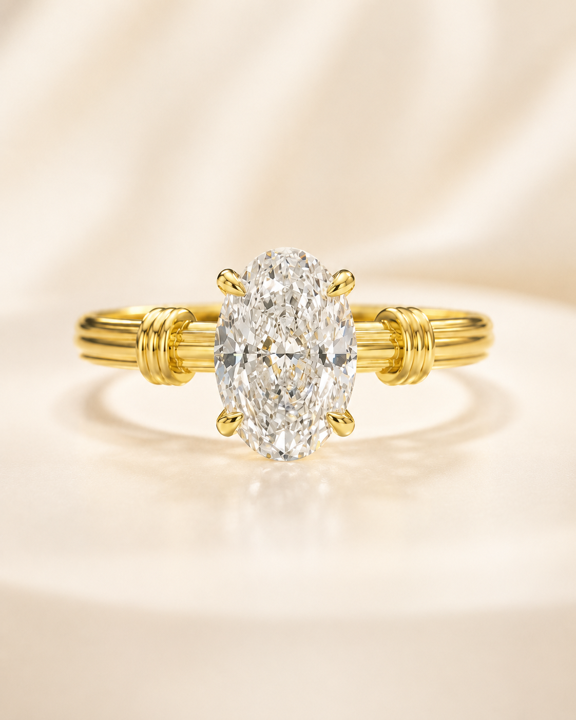 Aurelia Roman Oval 2 carat lab-grown diamond ring lifestyle image