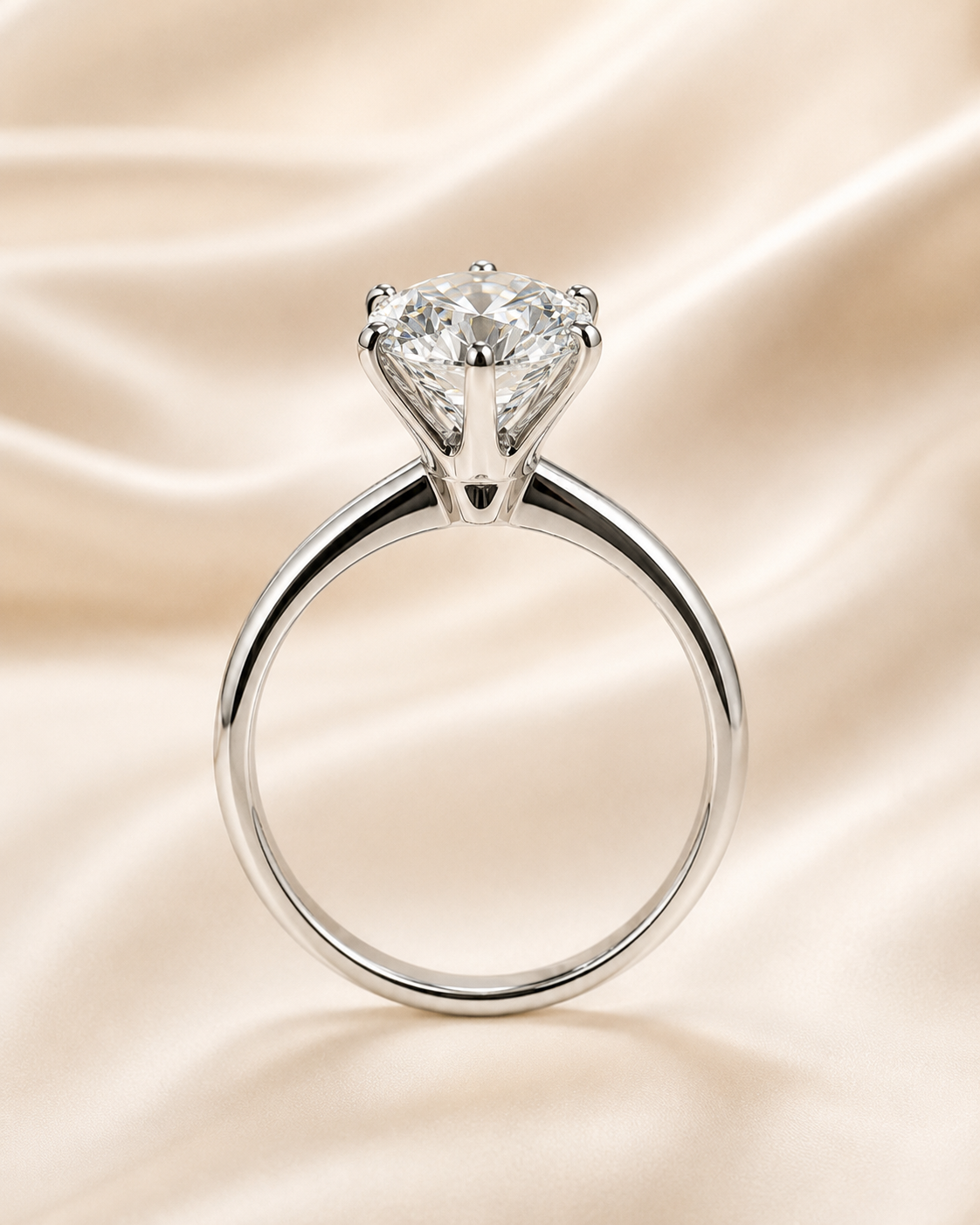 Essential Six-Prong ring side detail showing six-prong setting and open gallery