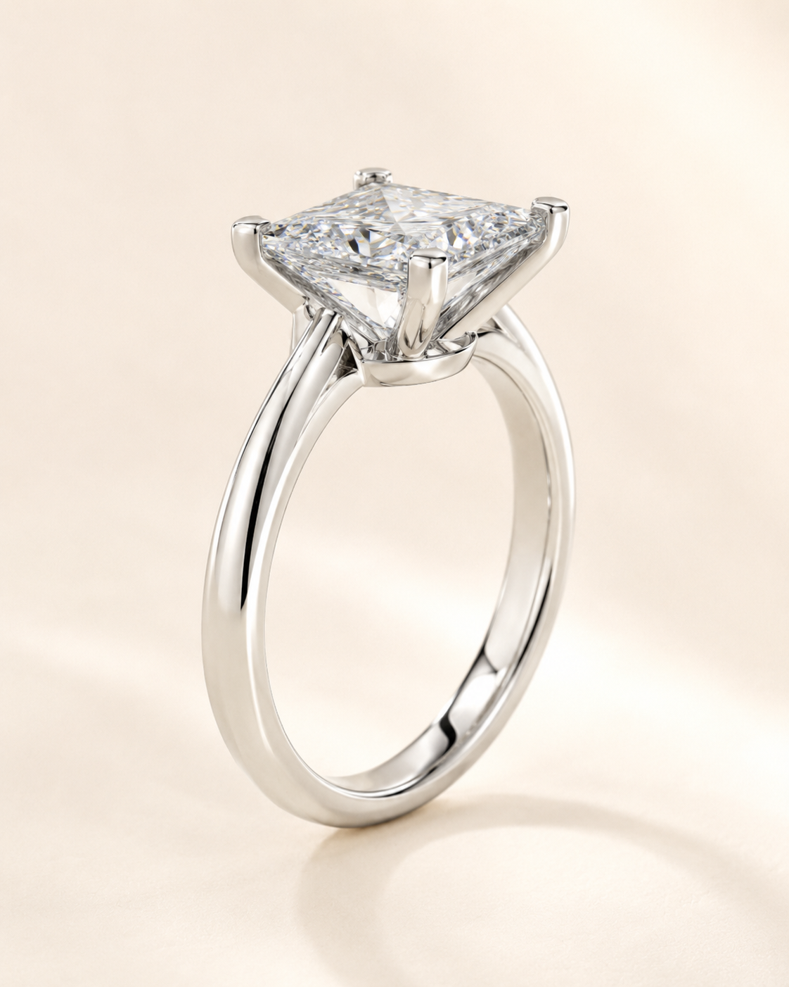 Lumière Princess 3 carat lab-grown diamond solitaire ring lifestyle image