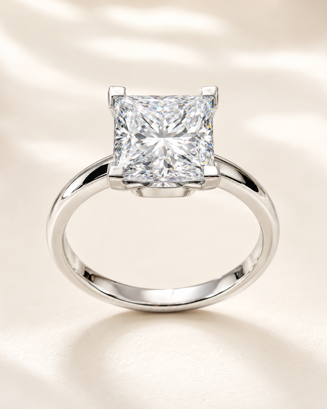 Lumière Princess 3 Carat Lab-Grown Diamond Ring in 18K White Gold