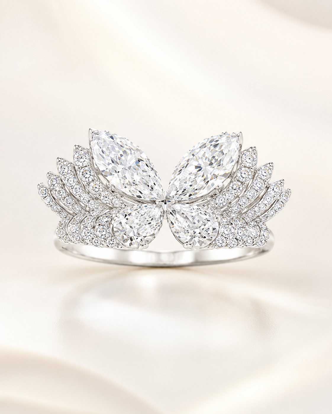 Papillon Marquise 3 Carat Total Lab-Grown Diamond Ring in 18K White Gold main view
