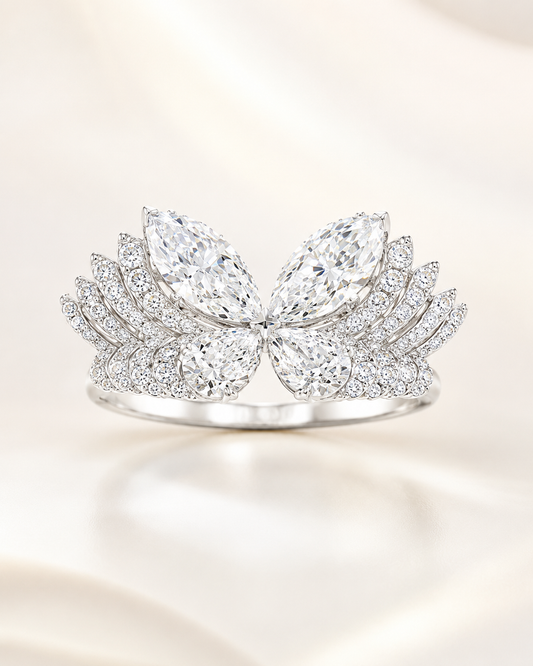 Papillon Marquise 3 Carat Total Lab-Grown Diamond Ring in 18K White Gold main view