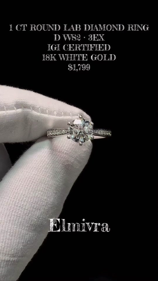 1CT round lab-grown diamond