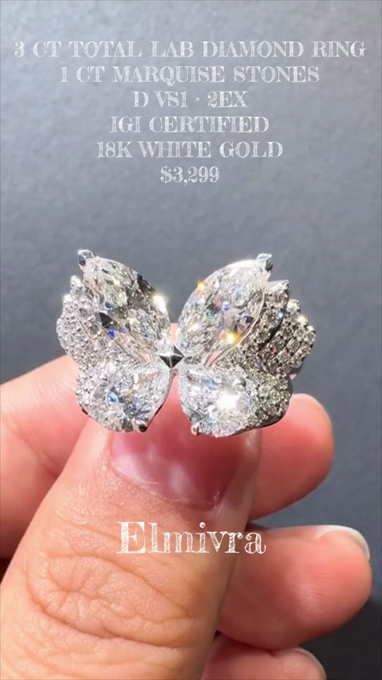 Papillon Marquise — a butterfly-inspired 3 CT total lab-grown diamond